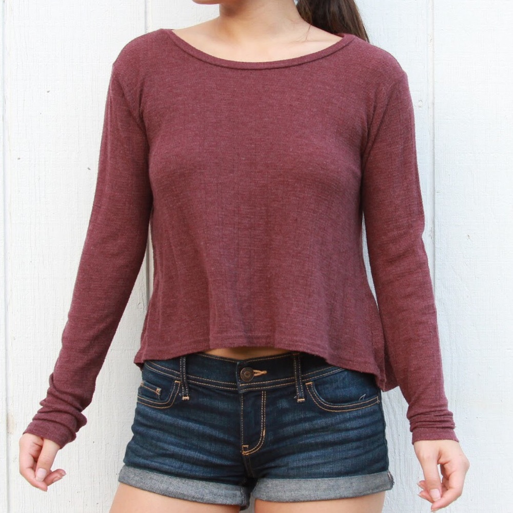 Long sleeve flowy crop top